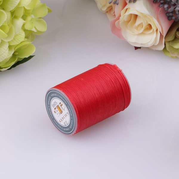0,8 mm platt vaxad polyestertråd för sömnad av DIY smycken röd