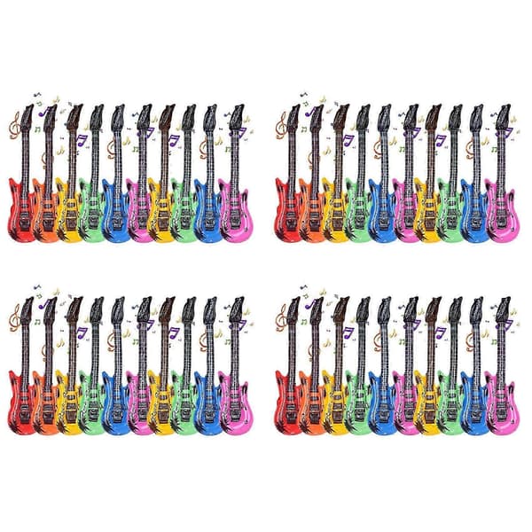 40X oppustelig guitar, blæse-guitar, velegnet til børnegaver og feriefester