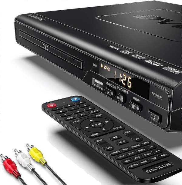 [RM]DVD Player for TV, Blue Ray DVD Player with Remote Control, HDMI Cable (Includes Cleaning Cloth) - WELLNGS