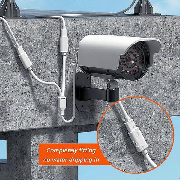 Utendørs solcellepanelkamera USB C-splitter ladekabel for sikkerhetssystemer Værbestandig PVC-konstruksjon 480 Mbps data Black