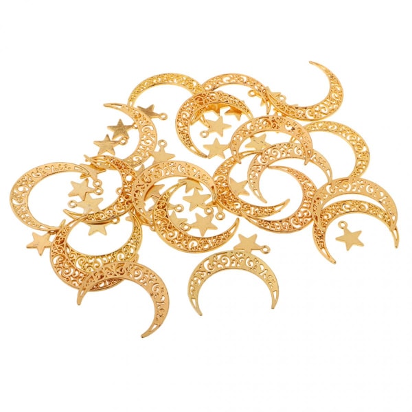 50 förpackningar Retro Moon Stars Legering pärlhängen Smyckeskopplingar för smyckenstillverkning Örhängen Halsband