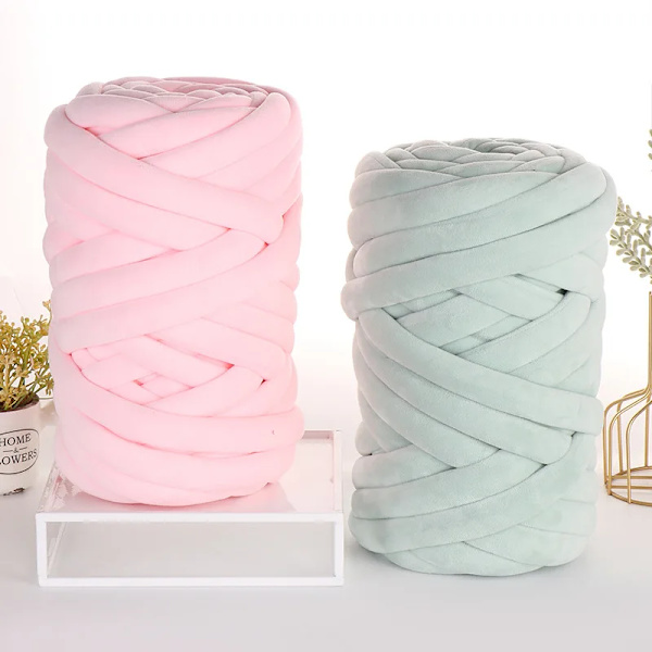 500G Tjockt Chunky Garn Kärnadt Bomullsull Rörgarn för DIY Filt Hatt Bulky Arm Roving Handarbete Stickning Spinngarn Camel