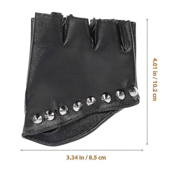 Steampunk-handsker til kvinder med unik stil og sort PU-materiale, perfekt til Halloween og cosplay-forestillinger, 1 par
