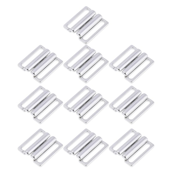 10 set bikini clips hake och tryckknapp metall rem bh dragkedja badkläder 19mm