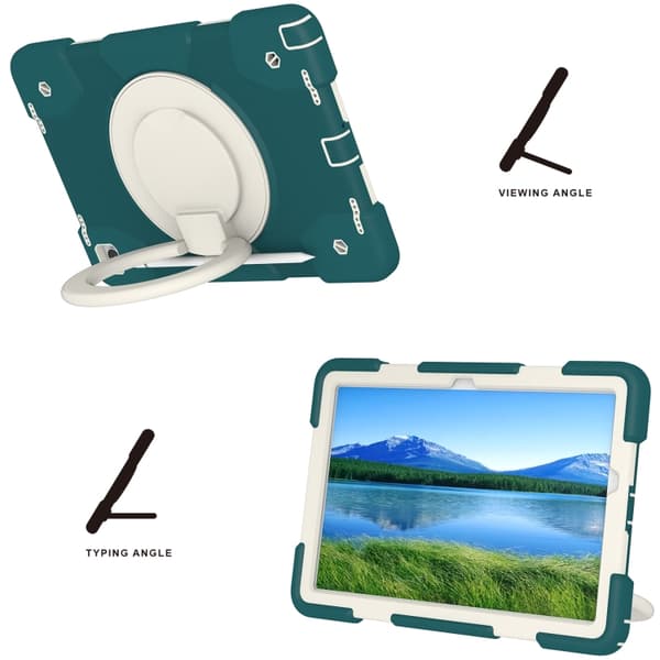 Samsung Galaxy Tab A9+ / A11+ 11 Silikon Hybridfodral med axelrem Svartgrön