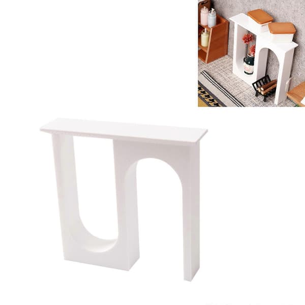 Trygge miniatyrpeiser for barn dukkehus 1/12 skala buepeiser omgir modellfigur for scenedekorasjon hvit White