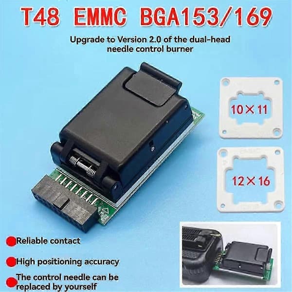 EMMC-adapter til T48-programmør kompatibel med BGA153/BGA169-chips