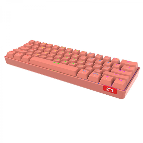61 Tangenter Trådlöst Bluetooth RGB Mekaniskt Tangentbord För PC Laptop Rosa B