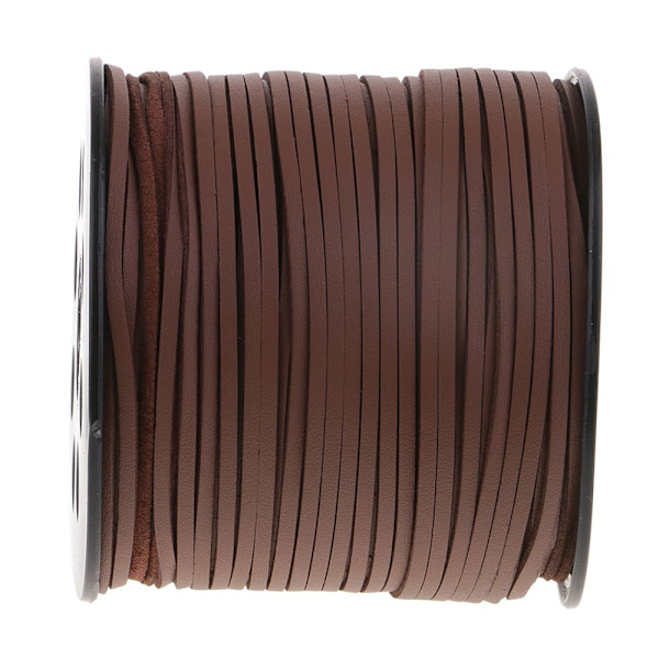 100 Yards Koreansk PU-läder med 2,6 mm Brun Platt Garnsnöre