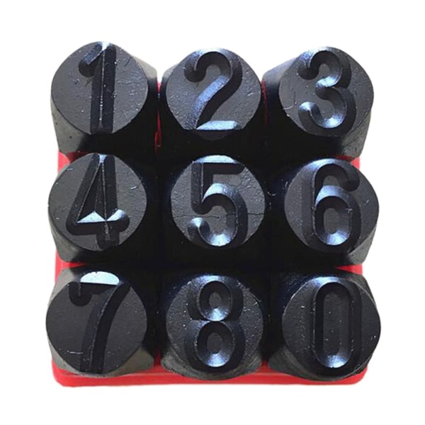 alfabet siffror stämpel hantverk bokstäver läder stans metall verktyg nummer 12,5 mm