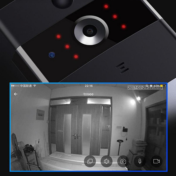 Trådlöst Ringklockesystem Kompatibelt med iOS och Android Visualisering och kommunikation via App