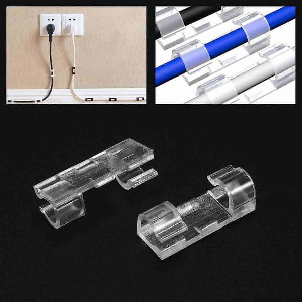 100 STK Kabelklemmer, Ledningsorganisator, Ledningsholder Transparent