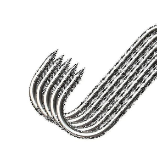 [RM]20 Pcs. Stainless Steel Hooks with Sharp Point for Butcher Shop, Kitchen, Hot and Cold Smoking, Practical Hook (FMY)
