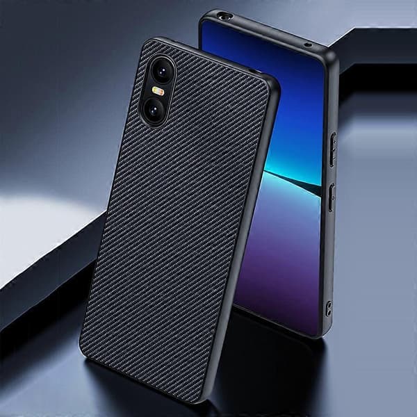 Ultratynt mobildeksel med karbonfiber-tekstur Black For Sony Xperia 10 VI
