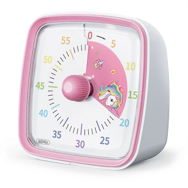 60-minutters visuel timer med natlys, nedtællingstimer, Pomodoro-timer med color 1