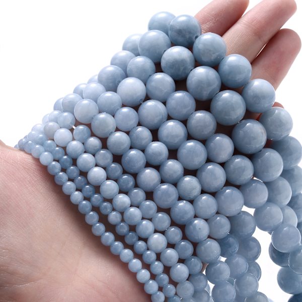 Naturstenspärlor Lava Tigeröga Kristall Apatit Turmalinpärla blue chalcedony 6mm(around 61pcs)