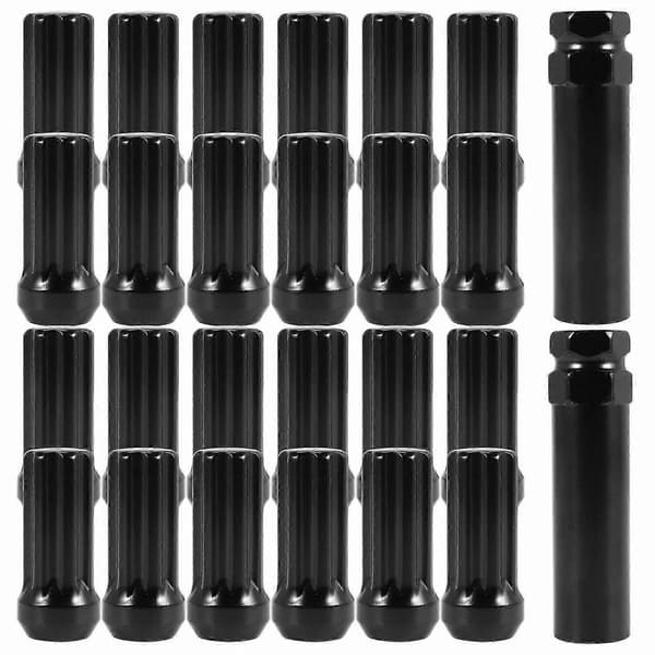 Spline Drive Cone Seat Hjulmøtrikker 2 Tommer Lange Black