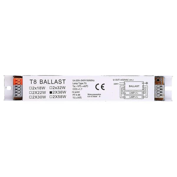 2x36W Elektronisk Forkobling til T8 Lineære Lysstofrør - 220-240V, Velegnet til Hjemmekontor