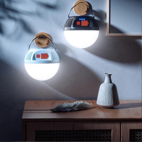 [RM]Solar Campinglampe USB Genopladelig LED Teltlys 3 Tilstande Bærbare Lanterner Nødlys Stærkt Lys til Udendørs Have B Black