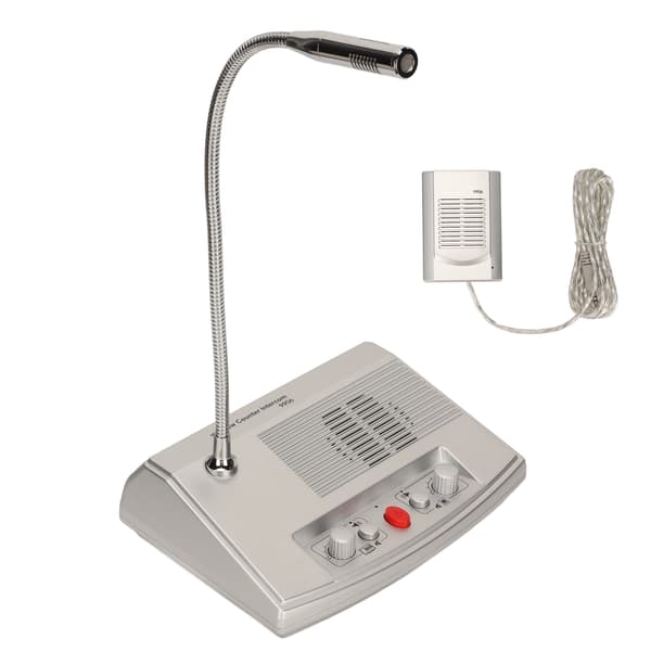 [RM]Premium Window Intercom System Sensitive Microphone Flexible Control 100-240V US Plug for Banks Hospitals