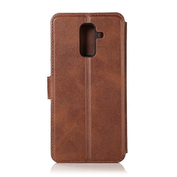 [RM] Stødsikkert PU + TPU læderetui til Samsung Galaxy A6+ Brown