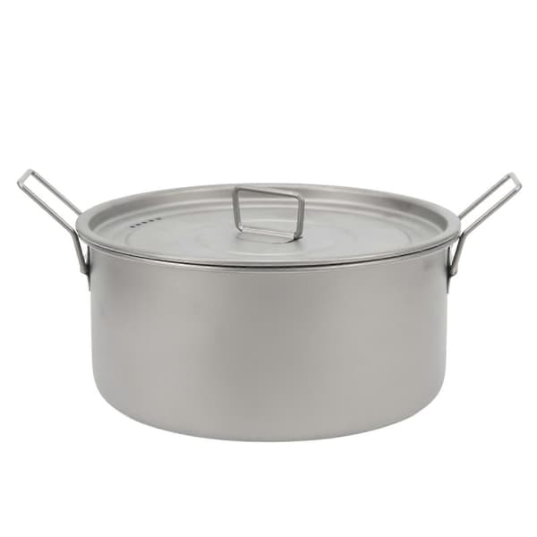 [RM]2024 Titanium Saucepan Foldable Handle Ultralight Eco-Friendly Rounded Edge Multifunctional Camping Pot for Eggs Noodles Cooking