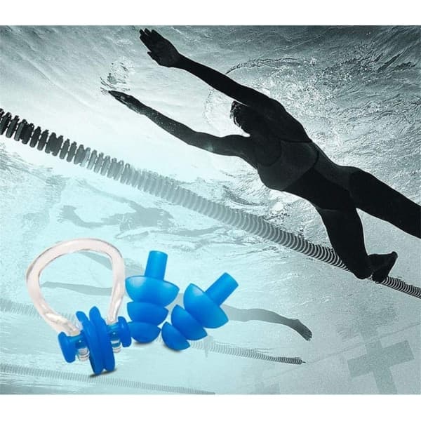 [RM]Flytande Öronproppar Näsklämmor & Öronproppar 5 st Silikon Öronproppar Set Simning Dusch Surf Bad för Vuxna & Barn - Perfekt