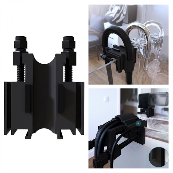 Akvarium Tank Vattenslang Klämma Fästklämma Fast Fäste Hängare Svart