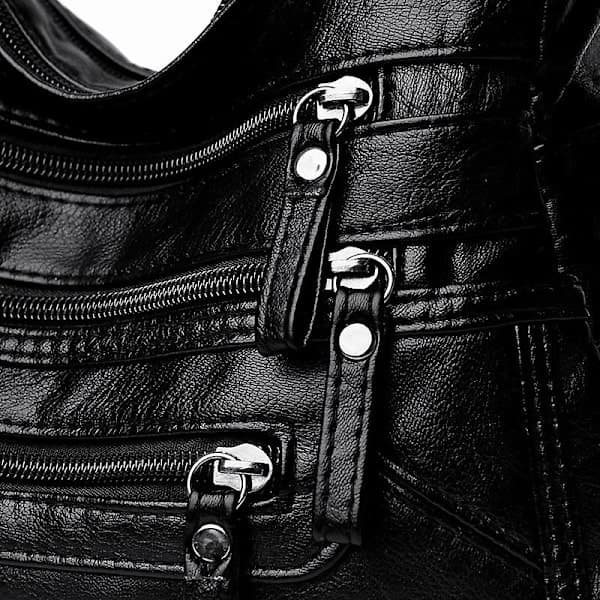 Modetaske til kvinder Messenger taske Dame skuldertaske Taske til midaldrende kvinder Mamataske - Sort