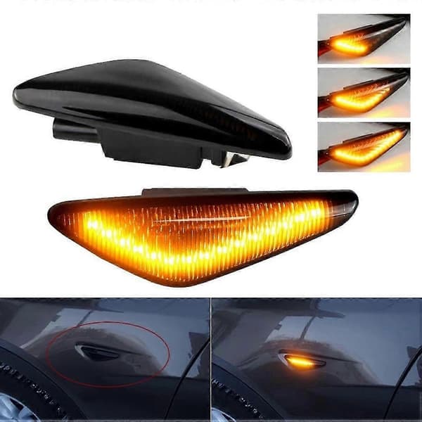 2 STK til X3 F25 X5 E70 X6 E71 E72 2007-2014 LED Dynamisk Sidemarkeringsblinklys Sidelys