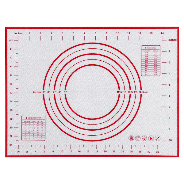 Silikon Bakmatta Degknådning Non-Stick Rullmatta 40x30 Röd