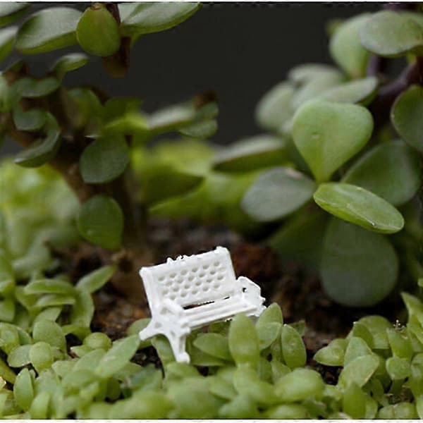 1 stk hagepynt miniatyr parkbenk håndverk fe dukkehusdekor L 1 Pcs