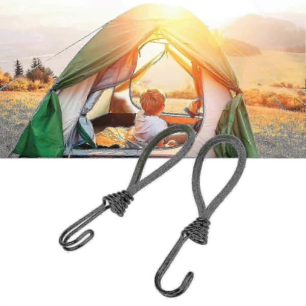 [RM]2st elastisk repögla med tältkrokar för utomhusmarkisfixering, dragrep och campingpinnar