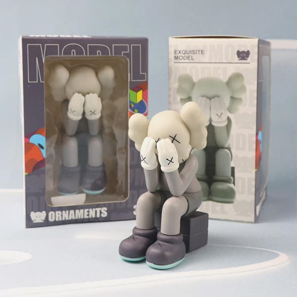 Kaws-inspirerad ansiktstäckande figurleksak, kreativ och hållbar actionfigur Pink KAWS