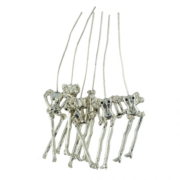 6st mänskliga skelett kropp DIY dockor hängen smycken tibetanskt silver