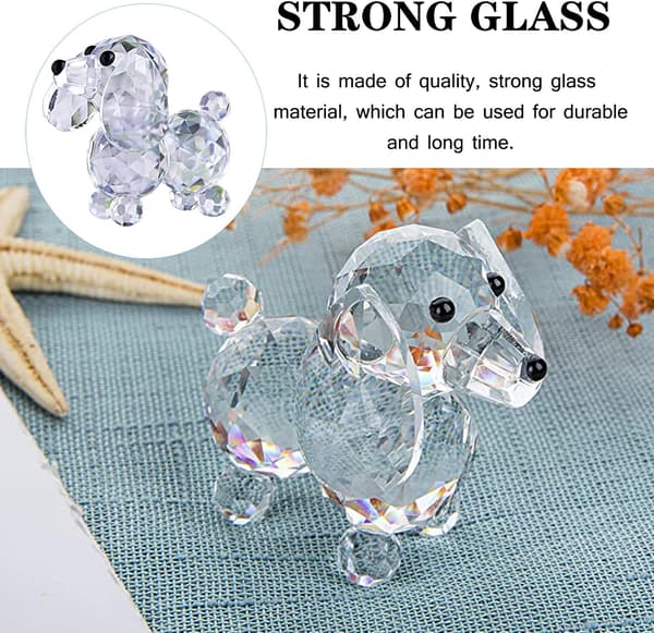 1 stk Hund Dyrefigur Samling Slipt Krystallglass Ornament