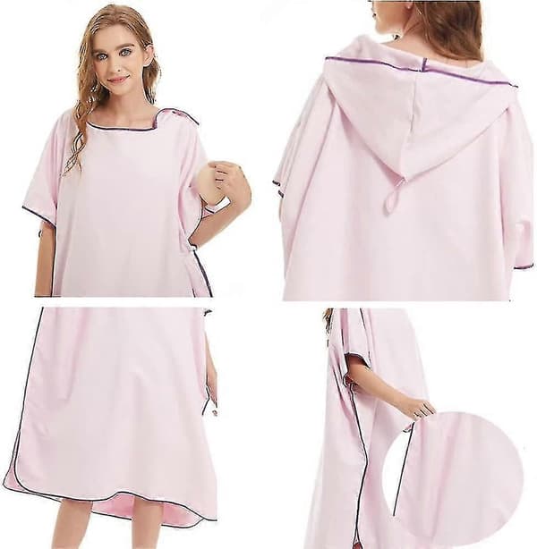 Ombyteshandduk, Poncho med huva för ombyte vid surfing, simning och våtdräkt