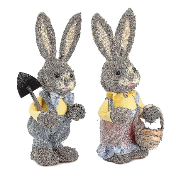 2st Kreativitet Pastoral Påsk Kaniner Bunny Ornament Party Supplies 35cm