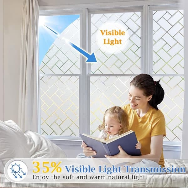 [RM][RM]Frosted Static Window Film 2M/5M/10M Privacy UV Protection Heat Control 45x500cm