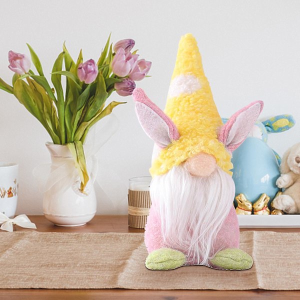 Docka Plysch Kaninform Bomull Nonwoven Tyg Tomte Kaninleksak för Påsk Pink