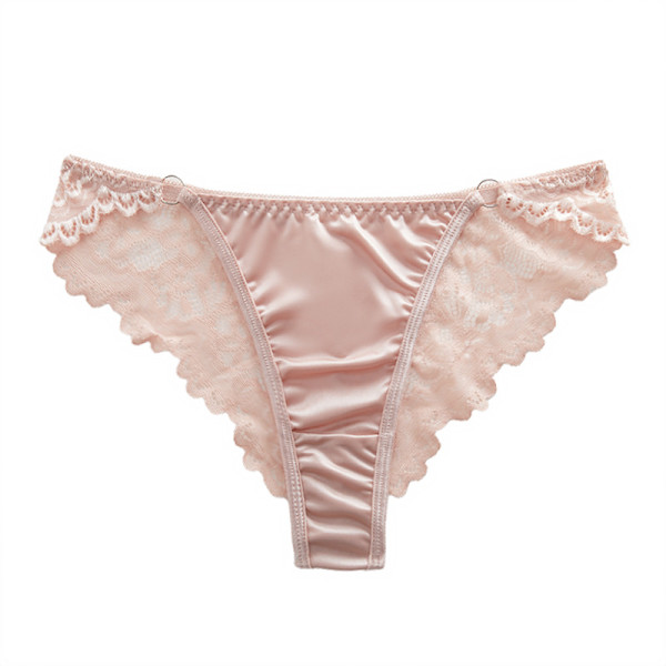 Spetsunderkläder, silkeslen låg midja, damtrosor med gren i ren bomull *2 pink L