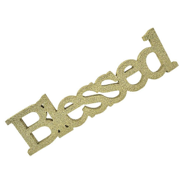 [RM]Gyldig träskylt med texten \"Blessed\" för bröllopsdekoration i rustik design