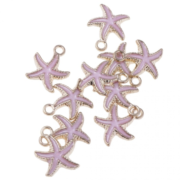 10 stycken legering sjöstjärna berlocker hängen för smycken gör hantverk rosa