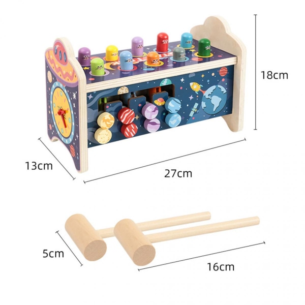 Trähammarbänk Hammarklubba Utvecklingsleksak Bra födelsedagspresent Montessorileksaker för småbarn Lär dig
