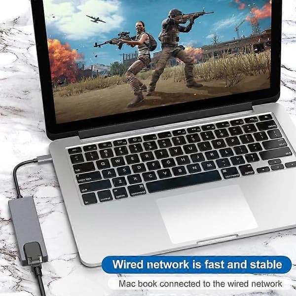 USB-dockingstation til computer, 5-i-1 USB-C-hub til HDMI-adapter