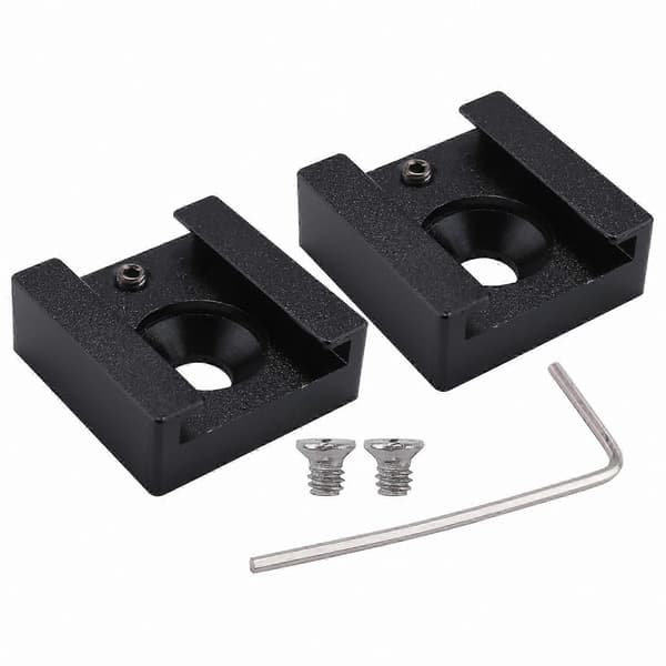 Kamera Cold Shoe Mount Adapterbeslag med 1/4\" gevind til Flash & Cage (2-pak) Black