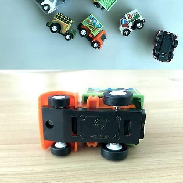Oplev den ultimative samling af miniaturekøretøjer med dette 6-delte sæt af pull-back og inertidrevne legetøjsbiler. Hver bil er en detaljeret
