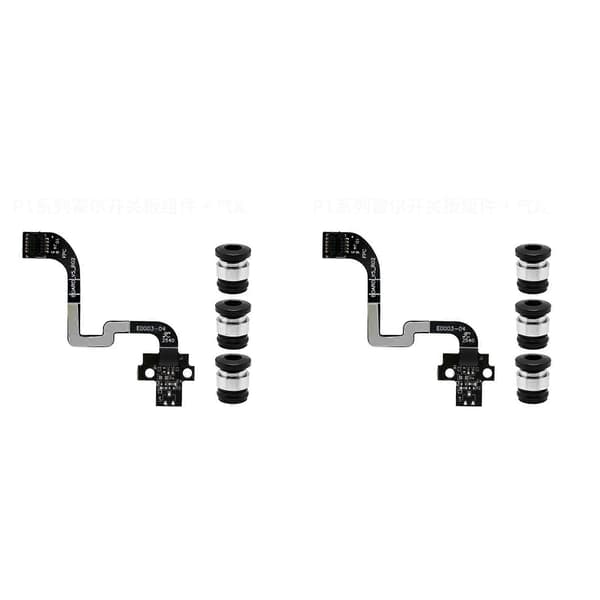 2X til Bambu Lab P1S P1P ekstruder filament sensor dele med pneumatisk stik Hall switch board til P1 serie printer Black