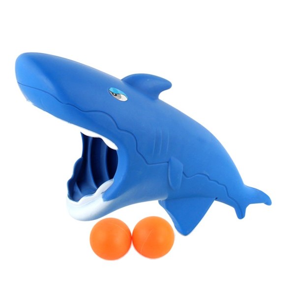 Blue Cartoon Sharks Ball Shooting Toy Animal Popper Kid inomhus utomhusleksak