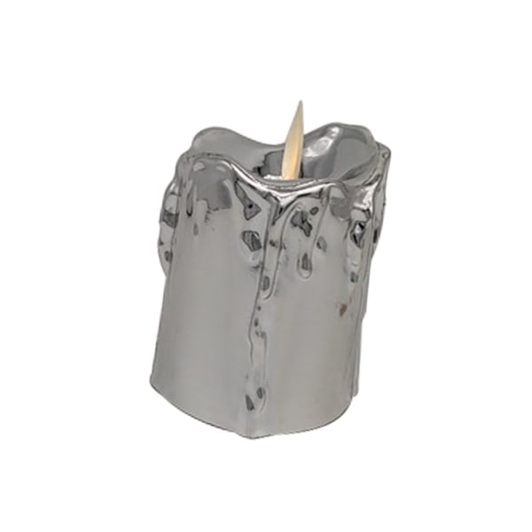 Elektrisk LED Flamels Ljus Simulerad Flimmer Heminredning Silver